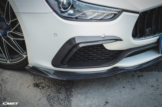 Maserati Ghibli 2014-2017 with Aftermarket Parts - Front Bumper Insert Trim Carbon Fiber / FRP from CMST Tuning