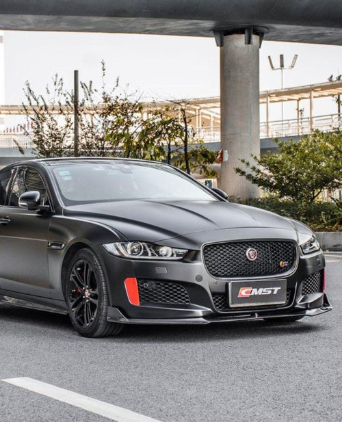 Jaguar XE 2017-2020 with Aftermarket Parts - Front Lip Splitter Carbon Fiber / FRP from CMST Tuning
