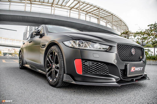 Jaguar XE 2017-2020 with Aftermarket Parts - Front Lip Splitter Carbon Fiber / FRP from CMST Tuning
