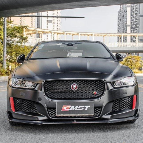 Jaguar XE 2017-2020 with Aftermarket Parts - Front Lip Splitter Carbon Fiber / FRP from CMST Tuning
