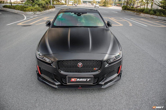 Jaguar XE 2017-2020 with Aftermarket Parts - Front Lip Splitter Carbon Fiber / FRP from CMST Tuning
