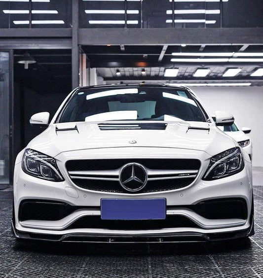 Mercedes Benz C63S C63 AMG W205 Sedan 2015-2021 & C63S C63 AMG W205 Coupe 2017-2023 & C63S C63 AMG W205 Convertible 2017-2023 with Aftermarket Parts - Carbon Fiber FRP Front Lip Splitter from  CMST Tuning