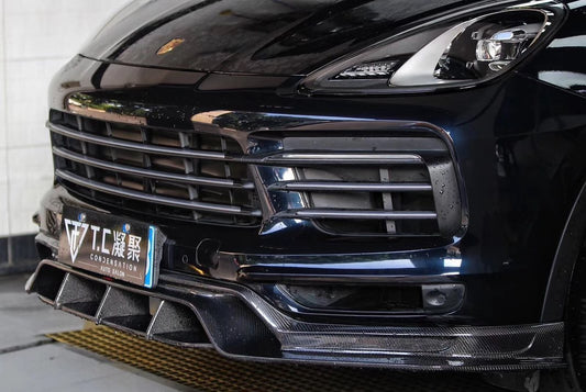 Porsche Cayenne 9Y0 9Y0.1 Base/S 2019-2023 & Cayenne 9Y3 9Y3.1 Base/S 2019-2023 (fitment not suitable for bumpers with sport design package) with Aftermarket Parts - Carbon Fiber & FRP Front Lip from CMST Tuning