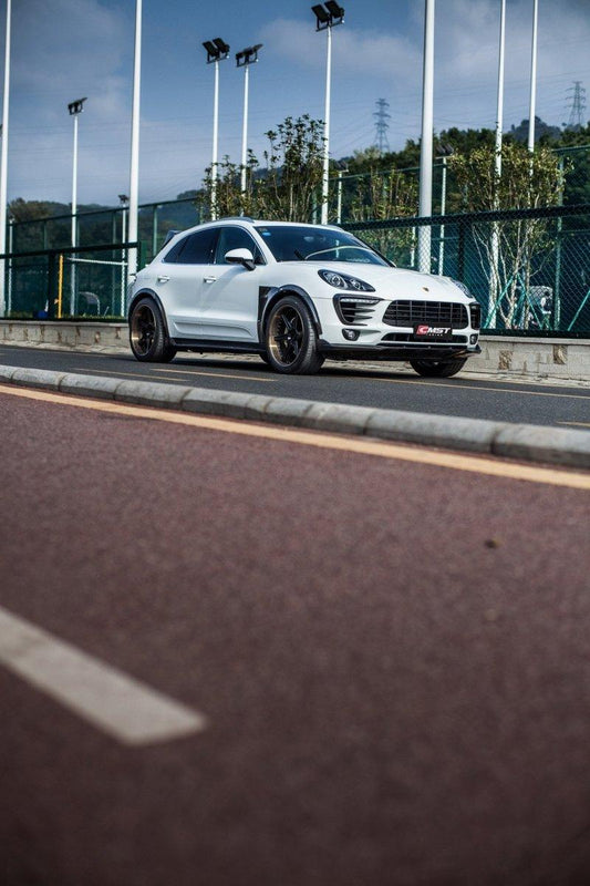 Porsche Macan 95B.1 Base/S 2015-2018 with Aftermarket Parts - Carbon Fiber & FRP Front Lip from CMST Tuning
