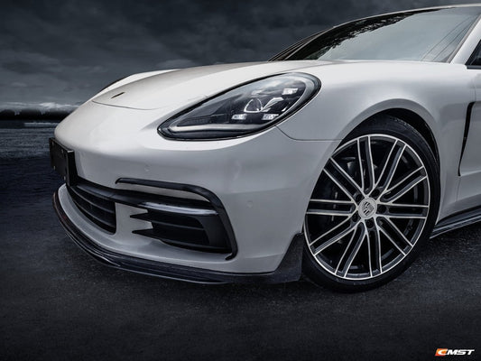 Panamera 971 971.1 Turbo/Turbo S 2017-2020 & Panamera 971 971.1 RWD/Base/4/4S 2017-2020 with Aftermarket Parts - Vacuumed Carbon & FRP Front Lip from CMST Tuning
