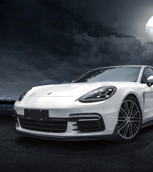 Panamera 971 971.1 Turbo/Turbo S 2017-2020 & Panamera 971 971.1 RWD/Base/4/4S 2017-2020 with Aftermarket Parts - Vacuumed Carbon & FRP Front Lip from CMST Tuning
