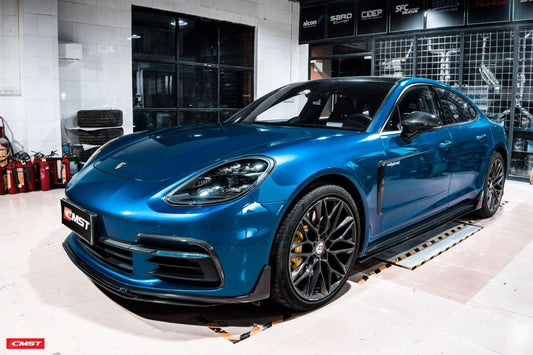 Panamera 971 971.1 Turbo/Turbo S 2017-2020 & Panamera 971 971.1 RWD/Base/4/4S 2017-2020 with Aftermarket Parts - Vacuumed Carbon & FRP Front Lip from CMST Tuning
