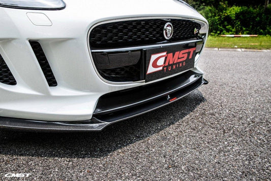 Jaguar F-Type SVR R S Base 2014-2020 with Aftermarket Parts - Front Lip Splitter Carbon Fiber / FRP from CMST Tuning