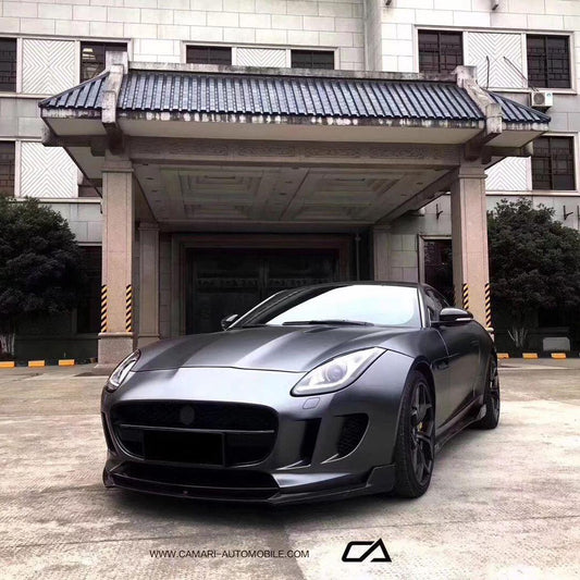 Jaguar F-Type SVR R S Base 2014-2020 with Aftermarket Parts - Front Lip Splitter Carbon Fiber / FRP from CMST Tuning