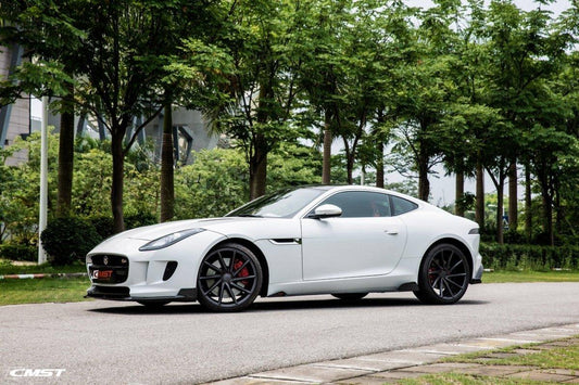 Jaguar F-Type SVR R S Base 2014-2020 with Aftermarket Parts - Front Lip Splitter Carbon Fiber / FRP from CMST Tuning