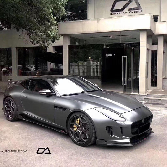 Jaguar F-Type SVR R S Base 2014-2020 with Aftermarket Parts - Front Lip Splitter Carbon Fiber / FRP from CMST Tuning