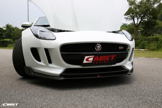 Jaguar F-Type SVR R S Base 2014-2020 with Aftermarket Parts - Front Lip Splitter Carbon Fiber / FRP from CMST Tuning