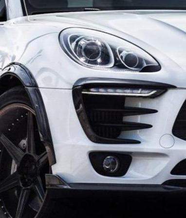 Porsche Macan 95B.1 Base/S 2015-2018 with Aftermarket Parts - Carbon Fiber & FRP Upper Valences from CMST Tuning
