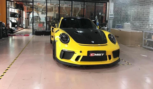 Porsche 911 991 991.1 991.2 Cayman Boxster 981 718 with Aftermarket Parts - GT2RS Hood Bonnet Carbon Fiber / FRP from  CMST Tuning
