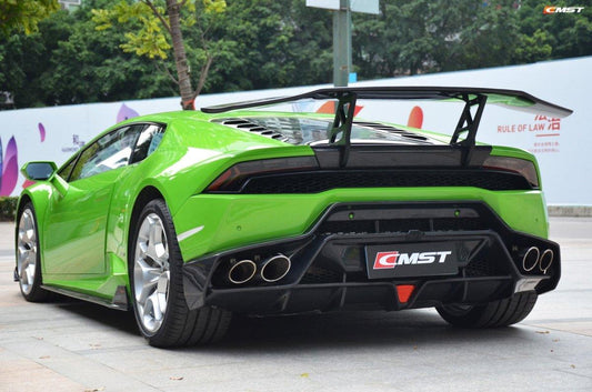 Lamborghini Huracan Tecnica Performante Evo LP610 LP580 2015-2024 (LP580 requires LP610 sytle mesh, Performante & Evo & Tecnica require quad tips conversion) with Aftermarket Parts - Rear Bumper Carbon Fiber / FRP from CMST Tuning