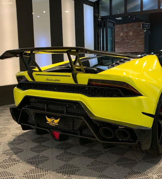 Lamborghini Huracan Tecnica Performante Evo LP610 LP580 2015-2024 (LP580 requires LP610 sytle mesh, Performante & Evo & Tecnica require quad tips conversion) with Aftermarket Parts - Rear Bumper Carbon Fiber / FRP from CMST Tuning