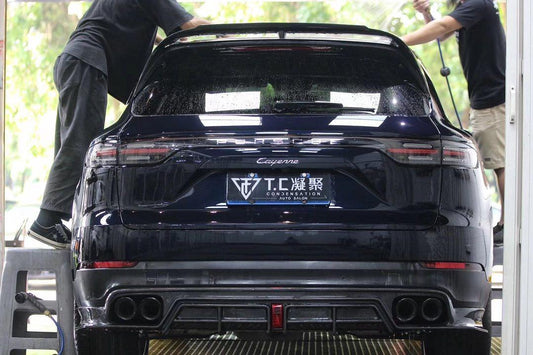 Porsche Cayenne 9Y0 9Y0.1 Base/S/Turbo/Turbo S 2019 2023 & Cayenne 9Y3 9Y3.1 Base/S/Turbo/Turbo S 2019-2023with Aftermarket Parts - Carbon Fiber & FRP Rear Diffuser from CMST Tuning