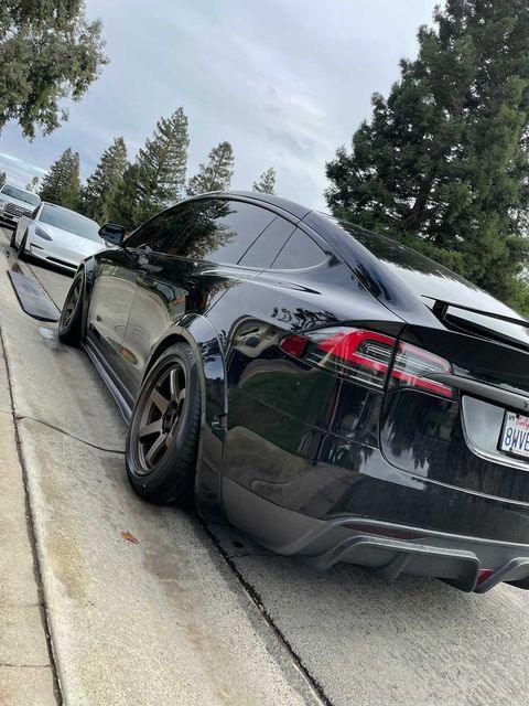 Tesla Model X P100D 100D 90D 75D 60D Performance Long Range Base 2016-2021 with Aftermarket Parts - Rear Diffuser Carbon Fiber / FRP from CMST Tuning