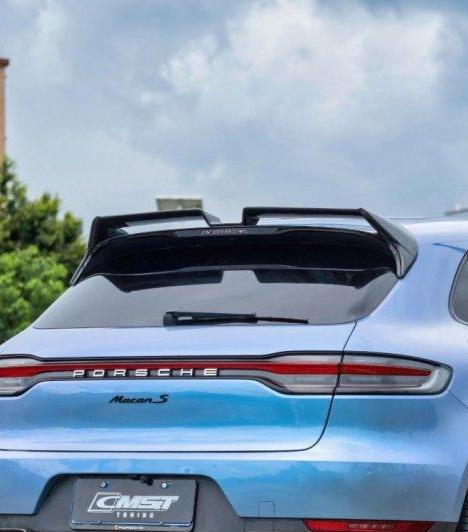 Porsche Macan 95B.1 Base/S/GTS/Sport Edition/Turbo 2016 2017 2018 & Macan 95B.2 Base/S/GTS/Turbo 2019 2020 2021 with Aftermarket Parts - Rear Roof Spoiler Carbon Fiber / FRP from CMST Tuning