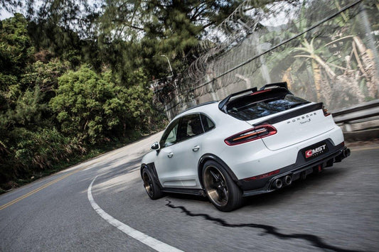 Porsche Macan 95B.1 Base/S/GTS/Sport Edition/Turbo 2015-2018 & Macan 95B.2 Base/S/GTS/Turbo 2019-2021 with Aftermarket Parts - Carbon Fiber & FRP Rear Roof Spoiler from CMST Tuning