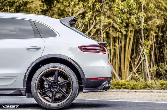 Porsche Macan 95B.1 Base/S/GTS/Sport Edition/Turbo 2016 2017 2018 & Macan 95B.2 Base/S/GTS/Turbo 2019 2020 2021 with Aftermarket Parts - Rear Roof Spoiler Carbon Fiber / FRP from CMST Tuning