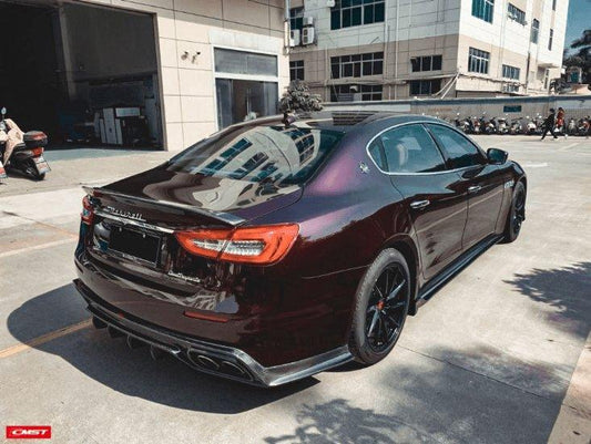 Maserati Quattroporte 2014-ON with Aftermarket Parts - V1 Style Rear Duck Bill Tail Spoiler Carbon Fiber / FRP from CMST Tuning