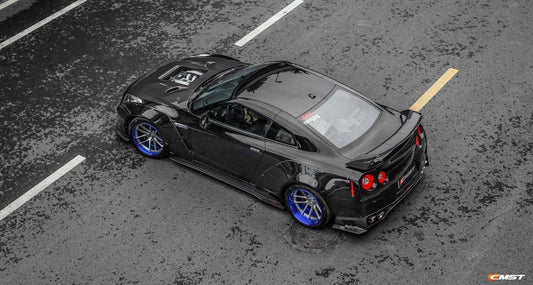 Nissan GTR Nismo T-Spec Black Edition Track Eidtion Premium Pure 2008-2023 with Aftermarket Parts - Rear Spoiler Wing Carbon Fiber / FRP from CMST Tuning
