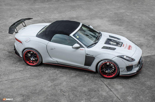 Jaguar F-Type SVR R S Base 2014-2020 with Aftermarket Parts - Widebody Style Side Skirts Carbon Fiber / FRP from CMST Tuning