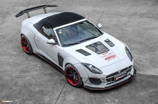 Jaguar F-Type SVR R S Base 2014-2020 with Aftermarket Parts - Widebody Style Side Skirts Carbon Fiber / FRP from CMST Tuning