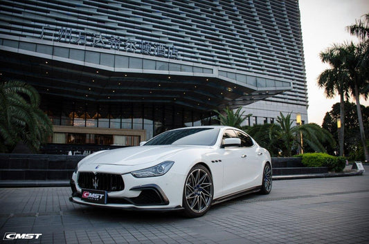 Maserati Ghibli 2014-2017 with Aftermarket Parts - Side Skirts Carbon Fiber / FRP from CMST Tuning