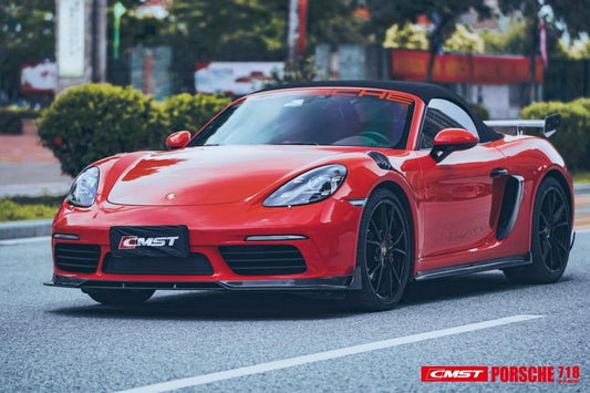 Porsche 718 Cayman Boxster Base S T GTS GT4 Spyder 2017-ON with Aftermarket Parts - Side Vents Carbon Fiber / FRP from CMST Tuning