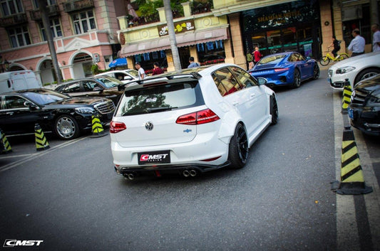 Volkswagen Golf Base MK7 MK7.5 2015-2021 with Aftermarket Parts - Rear Roof Spoiler Carbon Fiber / FRP from CMST Tuning