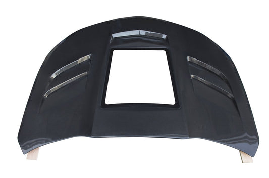 Camaro 6th Gen Z/28 2SS 1SS 3LT 2LT 1LT 2LS 1LS 2015-2024 & Camaro 6th Gen ZL1 2017-2024 with Aftermarket Parts - V2 Tempered Glass Clearview Style Hood Bonnet Carbon Fiber / FRP from CMST Tuning
