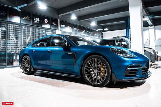 Porsche Panamera 971 971.1 Turbo/Turbo S 2017-2020 & Panamera 971 971.1 RWD/Base/4/4S 2017-2020 with Aftermarket Parts - Vacuumed Carbon & FRP Upper Valences from CMST Tuning