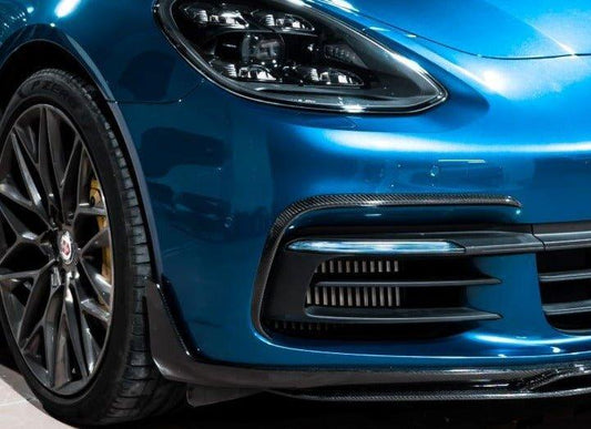 Porsche Panamera 971 971.1 Turbo/Turbo S 2017-2020 & Panamera 971 971.1 RWD/Base/4/4S 2017-2020 with Aftermarket Parts - Vacuumed Carbon & FRP Upper Valences from CMST Tuning