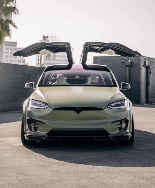 Tesla Model X P100D 100D 90D 75D 60D Performance Long Range Base 2016-2021 with Aftermarket Parts - Widebody Wheel Arches Carbon Fiber / FRP from CMST Tuning
