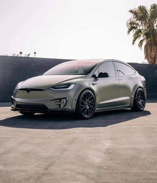 Tesla Model X P100D 100D 90D 75D 60D Performance Long Range Base 2016-2021 with Aftermarket Parts - Widebody Wheel Arches Carbon Fiber / FRP from CMST Tuning
