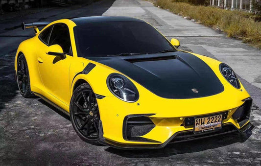 Porshce 911 991 991.1 991.2 Base S Targa 4S GTS Turbo GT3 GT3RS GT2RS with Aftermarket Parts - Classic Style Carbon Fiber & FRP Front Bumper & Lip from CMST Tuning 