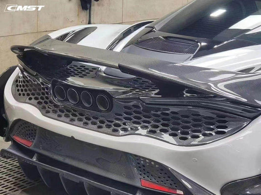 McLaren 720s 2018-2023 with Aftermarket Parts - 765lt Conversion Style Rear Bumper & Rear Diffuser & Rear Canards Carbon Fiber / FRP from CMST Tuning