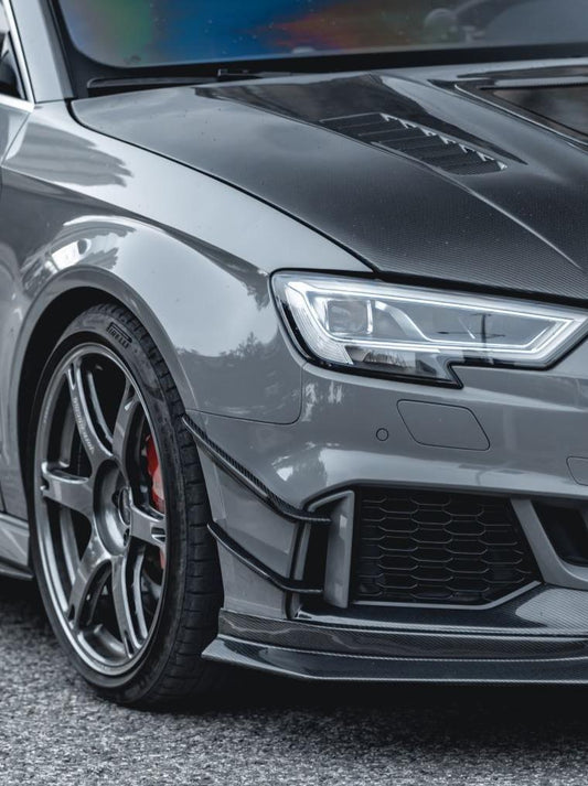 CMST Tuning Carbon Fiber Front Bumper Canards for Audi RS3 2018-2020 - Performance SpeedShop