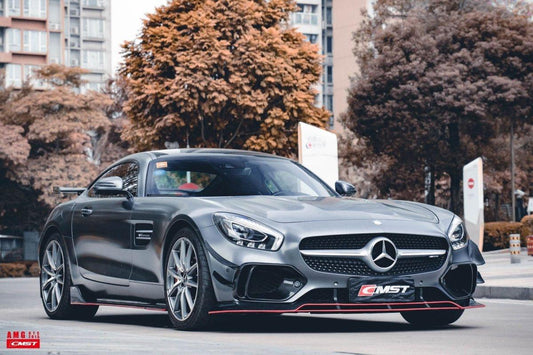 Mercedes Benz AMG GT GTS C190 2016-2017 with Aftermarket Parts - Carbon Fiber & FRP Front Canards from CMST Tuning
