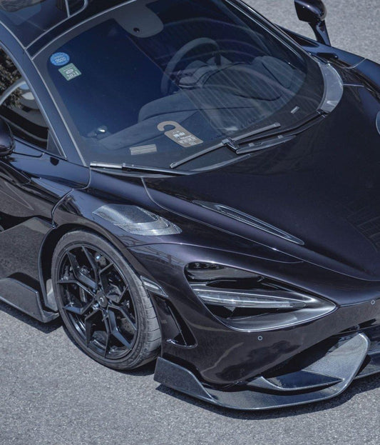 McLaren 720s 2018-2023 & 765LT 2021-2022 & 750s 2024-on with Aftermarket Parts - 765lt Conversion Style Front Fenders Carbon Fiber / FRP from CMST Tuning
