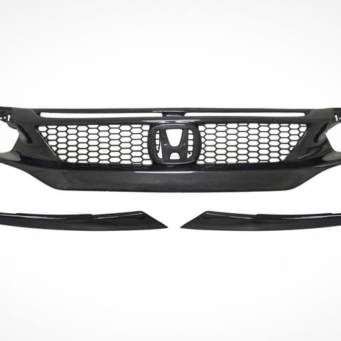CMST Tuning Carbon Fiber Front Grill & Eye Lid Eyebrows for Honda 10th Gen Civic - Performance SpeedShop
