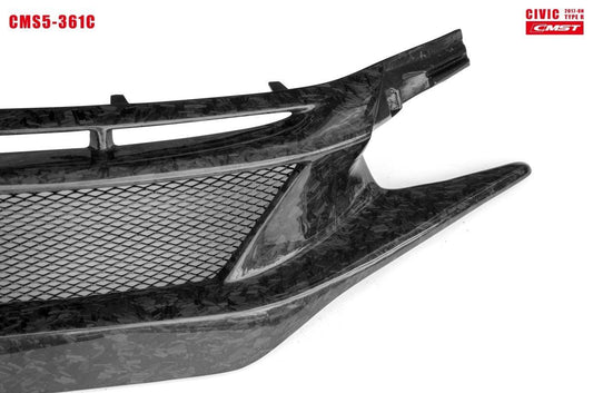 Honda Civic Type-R FK8 2017-2021 & Civic 10th Gen FC1/2/3/4/5/6/FK7 2017-2021 with Aftermarket Parts - V1 Style Front Grill & Eyelid Carbon Fiber/FRP from CMST Tuning 