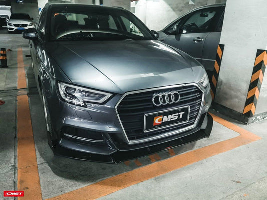 Audi S3 A3 S-line (with s-line bumper,does not fit base model) 8V.5 2017 2018 2019 2020 with Aftermarket Parts - Front Lip Carbon Fiber from CMST Tuning