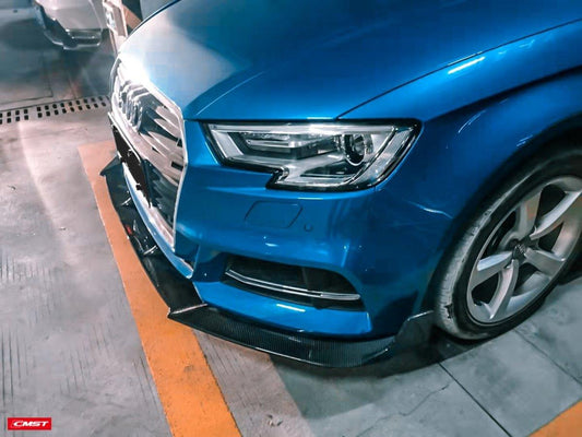 Audi S3 A3 S-line (with s-line bumper,does not fit base model) 8V.5 2017 2018 2019 2020 with Aftermarket Parts - Front Lip Carbon Fiber from CMST Tuning