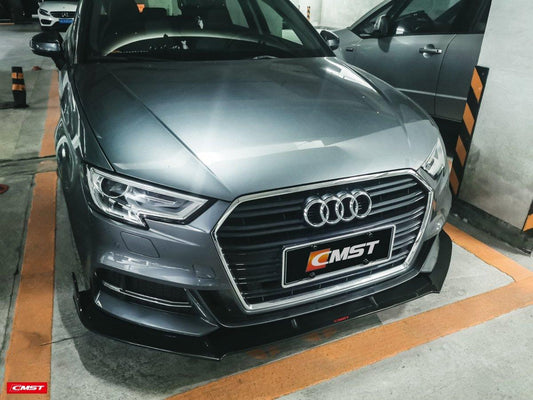 Audi S3 A3 S-line (with s-line bumper,does not fit base model) 8V.5 2017 2018 2019 2020 with Aftermarket Parts - Front Lip Carbon Fiber from CMST Tuning