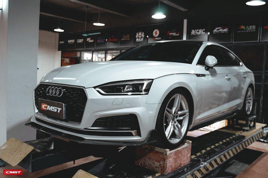 Audi S5 A5 S-line (with s-line bumper, does not base model) B9 2017 2018 2019 & RS5 B9 2018 2019 with Aftermarket Parts - Front Lip Carbon Fiber from CMST Tuning