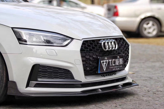 Audi S5 A5 S-line (with s-line bumper, does not base model) B9 2017 2018 2019 & RS5 B9 2018 2019 with Aftermarket Parts - Front Lip Carbon Fiber from CMST Tuning