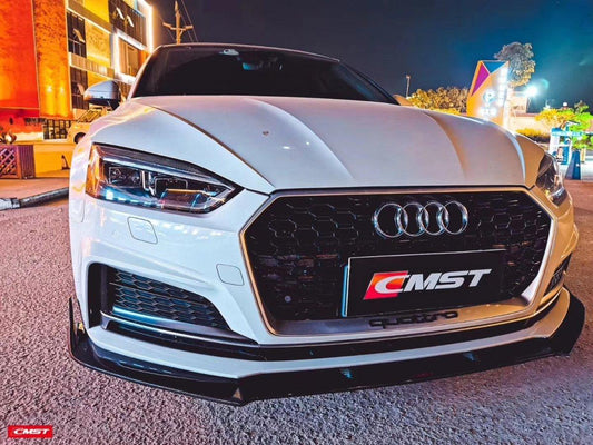 Audi S5 A5 S-line (with s-line bumper, does not base model) B9 2017 2018 2019 & RS5 B9 2018 2019 with Aftermarket Parts - Front Lip Carbon Fiber from CMST Tuning